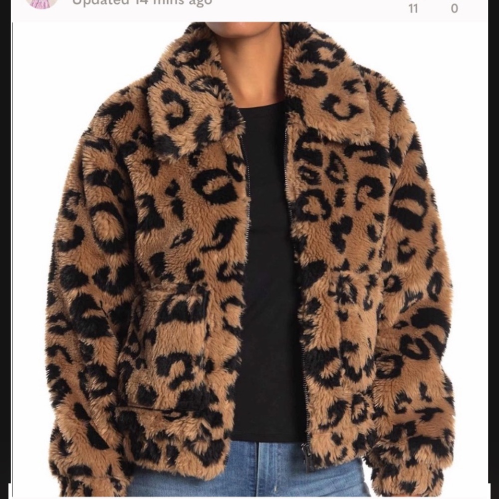 Avec Les Filles |cheetah faux fur bomber jacket